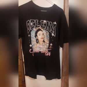 Selena Women Large Tshirt Cotton Concert Festival Streetwear Grunge Distressed